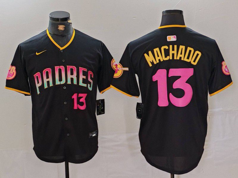 Men San Diego Padres #13 Machado Black Jointly 2024 Nike MLB Jersey style 3->san diego padres->MLB Jersey